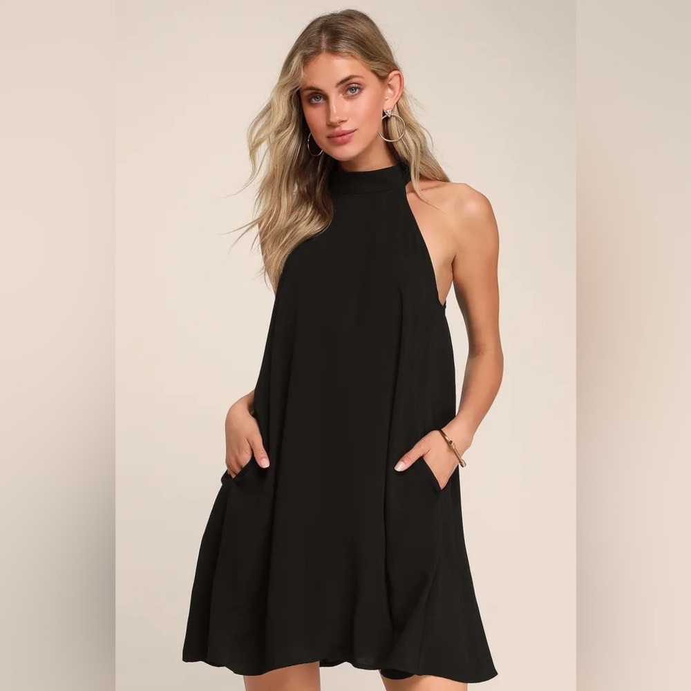 Lulu's Elegant Black Sleeveless Dress